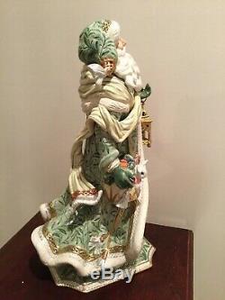 RARE Fitz and Floyd GREGORIAN Green Santa Claus 21 Figure Statue Original box