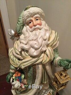 RARE Fitz and Floyd GREGORIAN Green Santa Claus 21 Figure Statue Original box