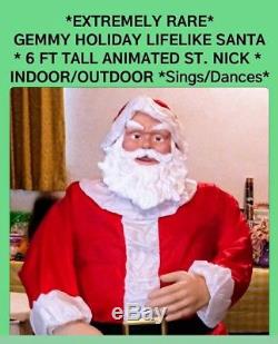 RARE Gemmy 6' Lifelike Dancing Singing Animated St. Nick Santa Claus Christmas