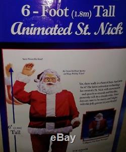 RARE Gemmy 6' Lifelike Dancing Singing Animated St. Nick Santa Claus Christmas