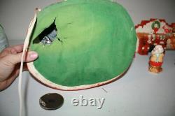 RARE HTF Vintage Ceramic Christmas Tree Santa Claus Elf House Snow Lighted Organ