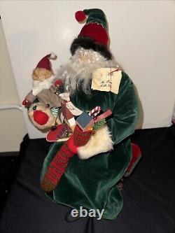 RARE House Of Hatten YE OLDE SANTA MAKER Dee Gann Santa Claus on Bench GIRL