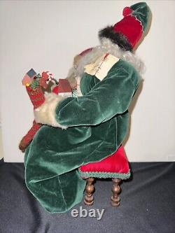 RARE House Of Hatten YE OLDE SANTA MAKER Dee Gann Santa Claus on Bench GIRL