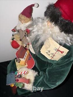 RARE House Of Hatten YE OLDE SANTA MAKER Dee Gann Santa Claus on Bench GIRL