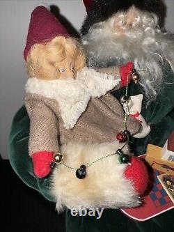 RARE House Of Hatten YE OLDE SANTA MAKER Dee Gann Santa Claus on Bench GIRL