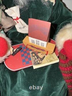 RARE House Of Hatten YE OLDE SANTA MAKER Dee Gann Santa Claus on Bench GIRL