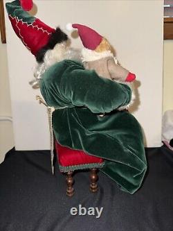 RARE House Of Hatten YE OLDE SANTA MAKER Dee Gann Santa Claus on Bench GIRL