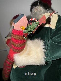 RARE House Of Hatten YE OLDE SANTA MAKER Dee Gann Santa Claus on Bench GIRL