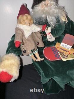 RARE House Of Hatten YE OLDE SANTA MAKER Dee Gann Santa Claus on Bench GIRL