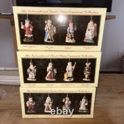 RARE Lot of 15 International Santa Claus Figures with Boxes + Ornaments + Musical