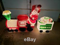 RARE Vintage Empire Santa Claus Train Blow Mold
