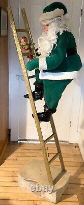 RARE Vintage Ladder Santa Claus Christmas TEEM Store Display Harold Gale NICE