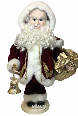 RARE Vintage Santa's Best Ceramic Santa Claus Animated Motionette Red Gold 26