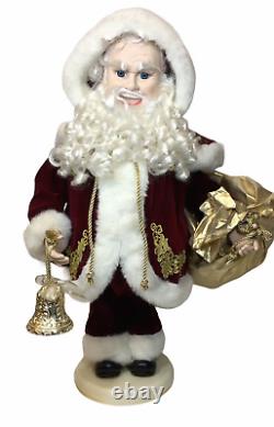 RARE Vintage Santa's Best Ceramic Santa Claus Animated Motionette Red Gold 26