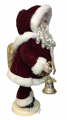 RARE Vintage Santa's Best Ceramic Santa Claus Animated Motionette Red Gold 26