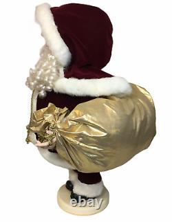 RARE Vintage Santa's Best Ceramic Santa Claus Animated Motionette Red Gold 26