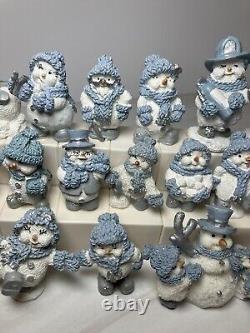 RARE Vtg 26 Bitty Buddies Miniature Christmas Figures Snowville Snowmen Encore