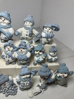 RARE Vtg 26 Bitty Buddies Miniature Christmas Figures Snowville Snowmen Encore