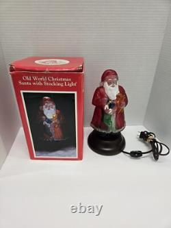 Rare 10 Old World Christmas Hand Painted Santa Claus Figure Lamp Night Light