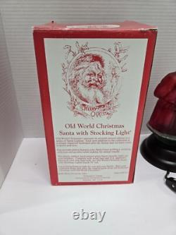 Rare 10 Old World Christmas Hand Painted Santa Claus Figure Lamp Night Light