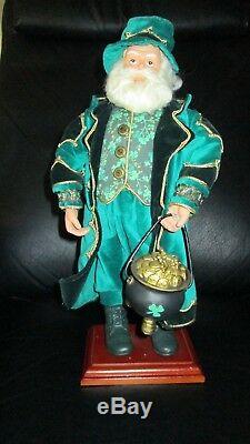 Rare 16 Irish Leprechaun Santa Claus Christmas Table Top Figurine Pot of Gold