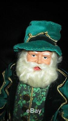 Rare 16 Irish Leprechaun Santa Claus Christmas Table Top Figurine Pot of Gold
