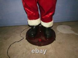 Rare 4' Gemmy Animated Singing Santa Claus Christmas Holiday Sings Dancing Ac