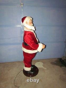 Rare 4' Gemmy Animated Singing Santa Claus Christmas Holiday Sings Dancing Ac