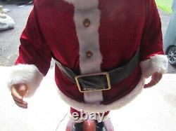Rare 4' Gemmy Animated Singing Santa Claus Christmas Holiday Sings Dancing Ac