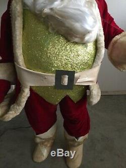 Rare 5 Foot Tall Vintage Animated Harold Gale Santa Claus With Gold Vest