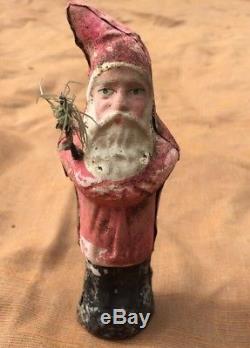 Rare Antique German 6 Belsnickle Santa Claus Candy Container Tree Vintage 1890s