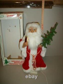 Rare Father Christmas Animated Santa Figure With Holiday Tree Tested Works
