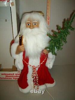 Rare Father Christmas Animated Santa Figure With Holiday Tree Tested Works