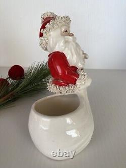 Rare Find EUC Napco Spaghetti Santa Planter 1950s Japan Figure Table Top Decor