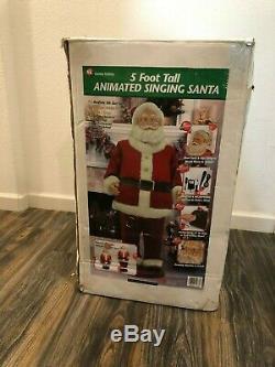 Rare GEMMY Life Size 5ft Christmas Animated Singing Dancing Santa Claus withMic