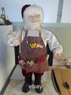 Rare Holiday Workshop Santa Claus Christmas Décor 28 Standing Figure Vintage