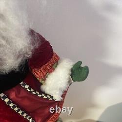 Rare MACKENZIE-CHILDS 22 Harlequin Santa Claus Figure Courtly Check Christmas