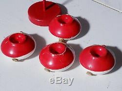 Rare MCM Holt Howard Stacking Santa Claus Salt & Pepper Shaker Set On Wood Stand