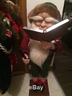 Rare Member's Mark Life Size Giant Collectors Velvet Santa Claus & Animated Elf