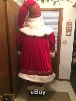 Rare Member's Mark Life Size Giant Collectors Velvet Santa Claus & Animated Elf