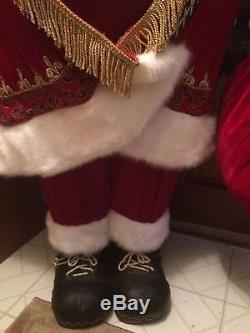 Rare Member's Mark Life Size Giant Collectors Velvet Santa Claus & Animated Elf