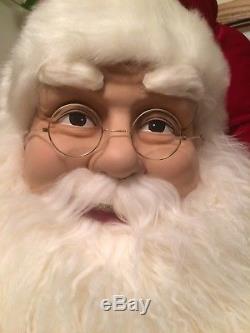 Rare Member's Mark Life Size Giant Collectors Velvet Santa Claus & Animated Elf