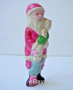 Rare Old or Antique Santa Claus with Children Celluloid Figure Marked Japan