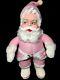 Rare Pink Vintage Rushton Santa Claus Plush Doll With Rubber Face The Rushton Co