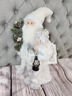 Rare! Santa Claus Christmas 17 Tall Figure Holiday Decor, White Boot Gift Lamp