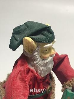 Rare Santa Claus Christmas Figure Elf Clay Or Composite