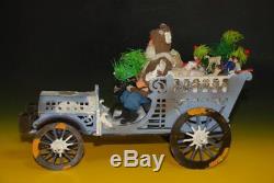 Rare Santa Claus in the oldtimer with toys German around 1910-1915