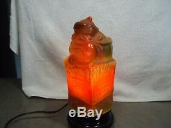 Rare Tiffin Santa Claus Chimney lamp vtg 1920's Antique Light