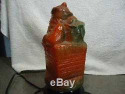 Rare Tiffin Santa Claus Chimney lamp vtg 1920's Antique Light