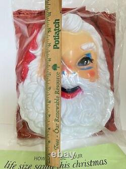 Rare VNT 5ft 1958 Santa Claus Plastic Face Christmas Stuffed Plush Decoration